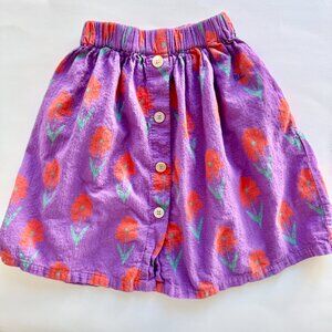Bobo Choses Floral Skirt | Elastic Waist | Purple | 2–3Y